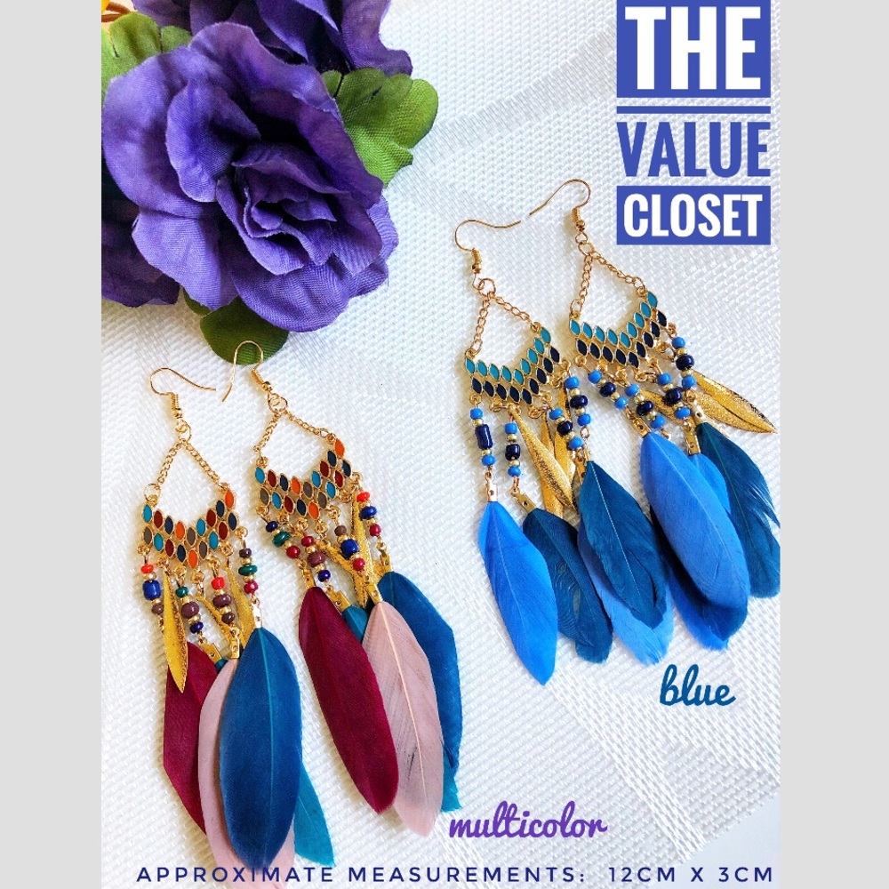 Dream catcher feather tassel earrings